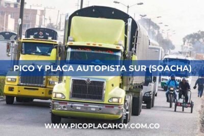 Pico y Placa Vehículos Particulares Autopista Sur (Soacha)